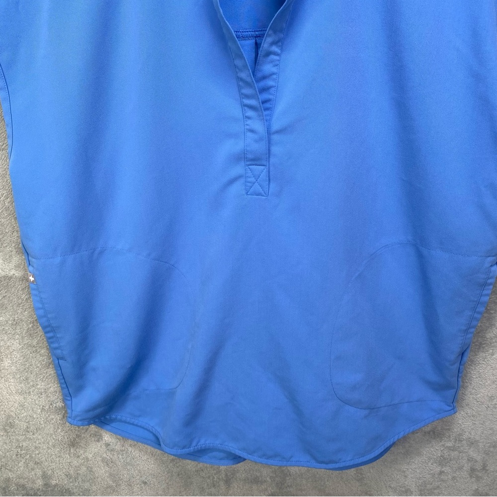 Figs Women's Cap-Sleeve Scrub Top in Bright Blue - Picture 6 of 16